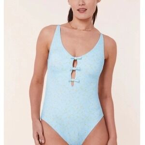 Andie‎ The Mana One Piece Swimsuit blue Floral size Large